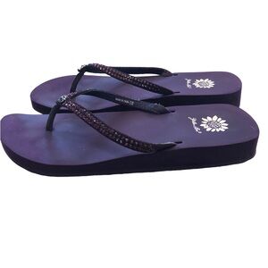 Yellow box flip flops